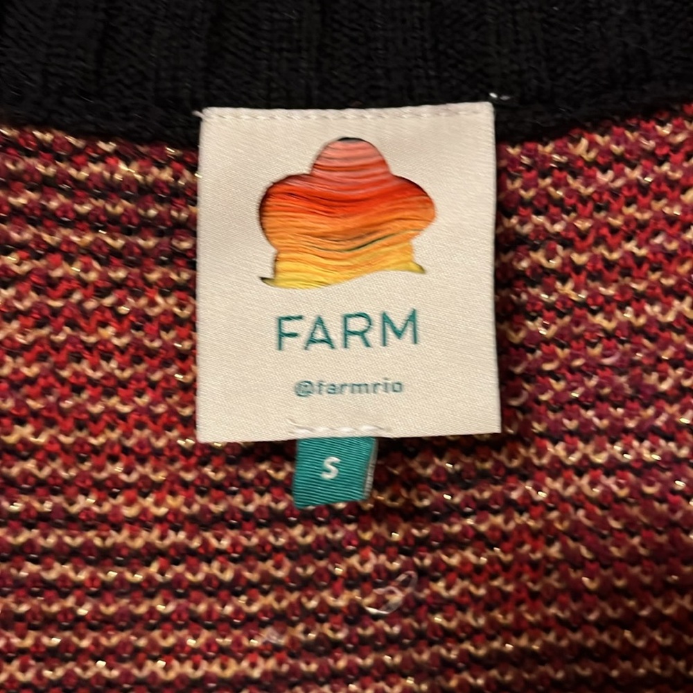 FARM Rio Black Floral Knit Cardigan with Red, Purple & Gold Accents - Picture 3 of 5
